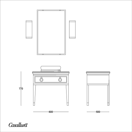 نقشه ابعادی کابینتی کاسالورا مدل LUTETIA نقشه ابعادی کابینتی کاسالورا مدل LUTETIA